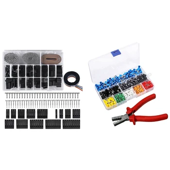 

800Pcs Assortment Ferrule Wire Copper Crimp Connector Wire Terminals Kit & 780Pcs 2.54mm Pitch Housing Connector