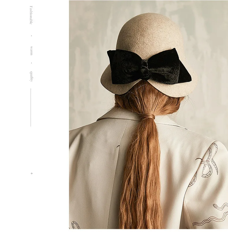 FS Женская фетровая одежда, черная шапка для женщин, осенняя Зимняя шерстяная шапка фетровая шляпа с широкими полями, винтажная французская шляпа Sombrero, элегантные шапки