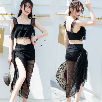 style 08 Набор из 3 предметов, одежда для плавания, сетчатый купальный костюм для женщин, вечерние купальные костюмы с открытой спиной, летний Гавайский пляжный купальный костюм, купальный костюм для занятий, Таиланд, Балийский - Цвет: style 08