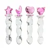 Glass Dildo Sex Penis Large Crystal Pink Heart Butt Plug Vagina Ball Big Glass Anal Dildo Bead Fake Penis Sex Toys For Women Gay 1