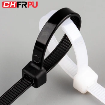 

Self-Locking Plastic Nylon Wire Cable Zip Ties 100pcs Black or white Cable Ties Fasten Loop Cable Various specifications