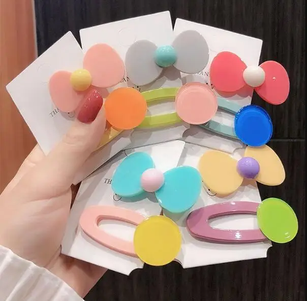 100 компл./лот 2 шт./компл. DIY простой мульти прозрачная акриловая бантом Заколки для волос костюмы заколка для волос, стильные инструменты для волос, аксессуары для HA1408