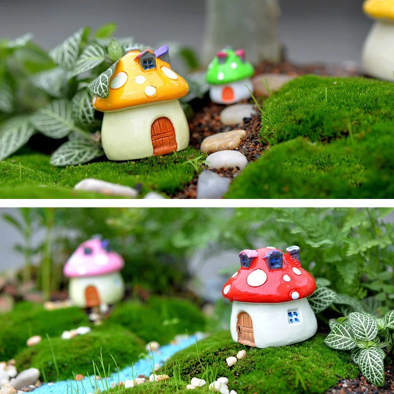 Загородный грибной домик изделие из смолы фигурка торт кукольный Diy домашний