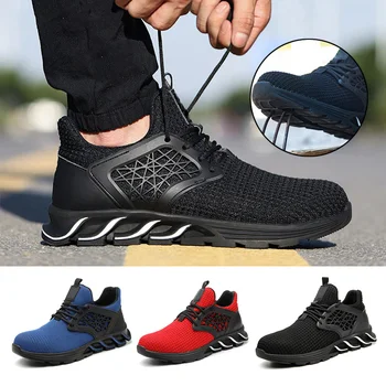 

Labor Shoes Men Steel Toe Anti-Smashing Anti-Puncture Safe Shoes Lightweight Breathable Work Shoes K2