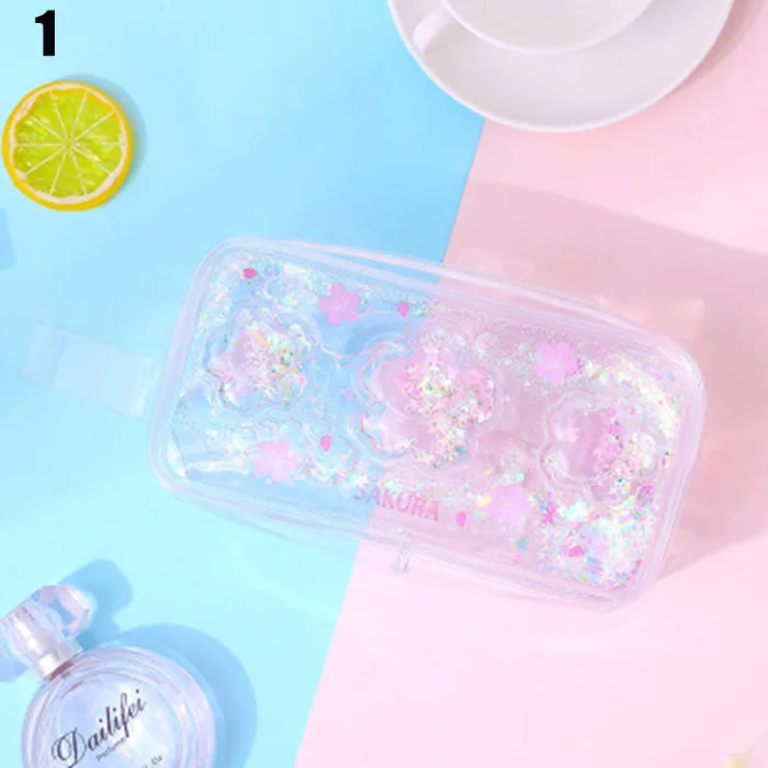 Модная прозрачная сумка-карандаш из ПВХ с рисунком из мультфильма, школьная сумка-карандаш для девочек, детская офисная сумка, милая сумка-карандаш