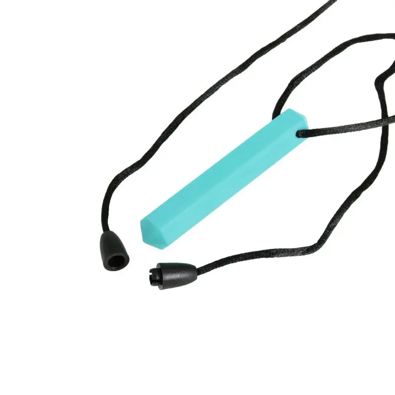1 шт. Радужный кирпич робот череп жевательные ожерелья аутичные Детские Силиконовые Прорезыватели аутизм сенсорные жевательные игрушки - Цвет: Type 4-Sky Blue