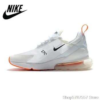 

NIKE Air Max 270 series mesh women's air cushion cushioning woven running shoes white orange 36-39