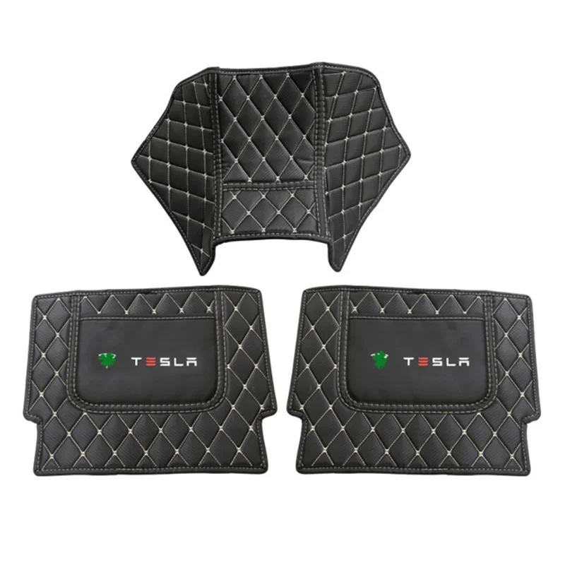 For Tesla Model 3- Seat Protector Mat Seat Back Cover Anti-kick Mat Pad one set 3 Colors