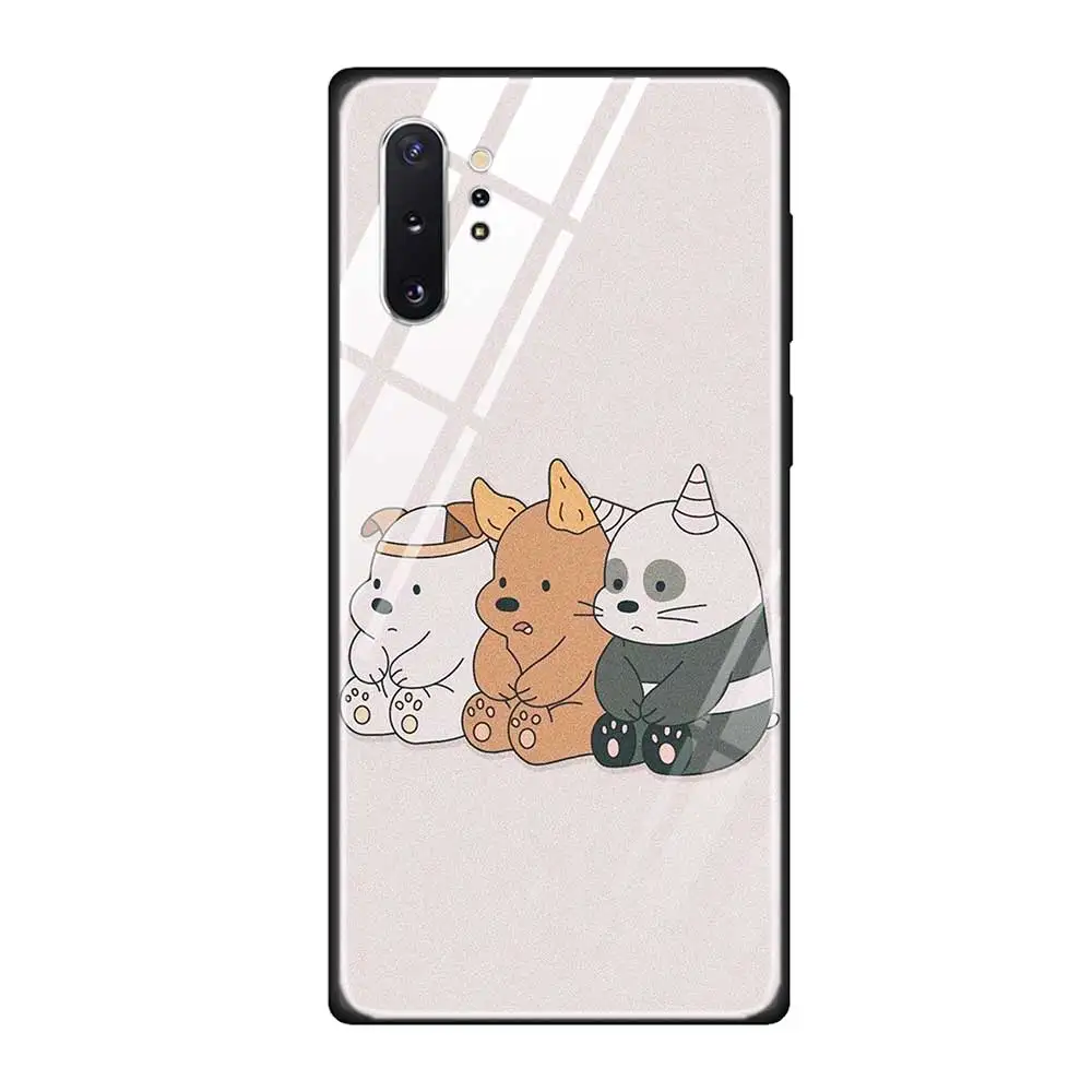 Закаленное Стекло чехол для телефона чехол для Samsung Galaxy S10 S10E S9 S8 Note 9 10 105G Plus A50 A30 ТПУ мягкий чехол с мы вся правда о медведях - Цвет: T01