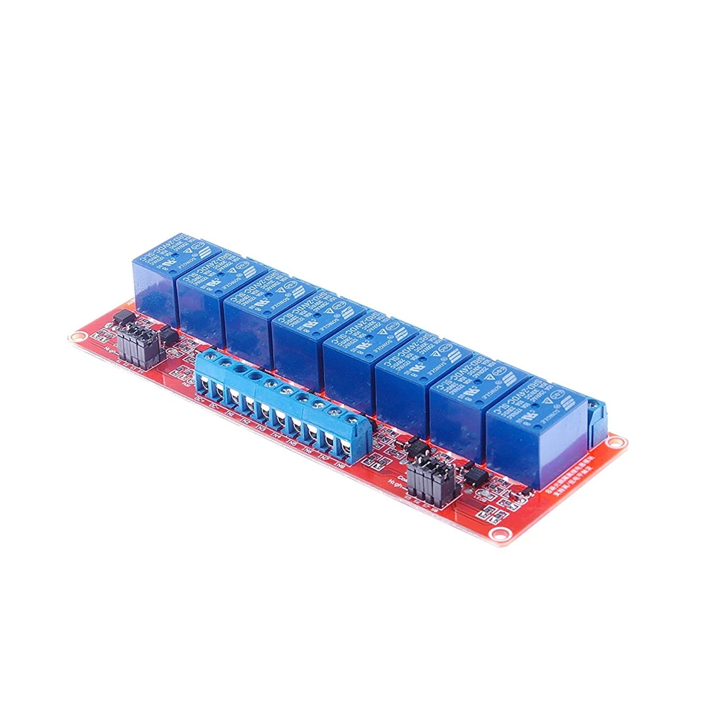 24V 8 Channel Relay Module Board AC 250V 10A DC30V 10A for    Red