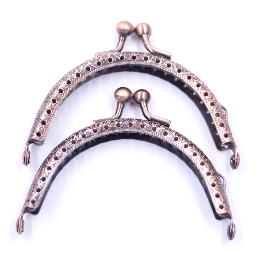 10Pcs Kiss Clasps Lock Silver Bronze Copper Tone Arch Frame Clutch Purse Bag Handbag Handles DIY Luggage Hardware Accessories