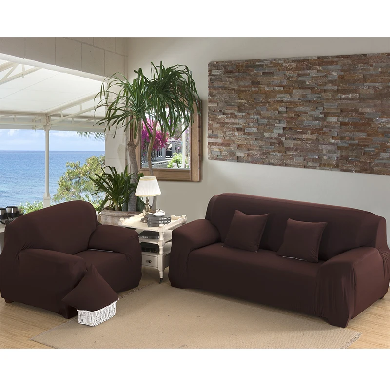 Коричневые с принтом Non slip полиэфирный чехол Универсальный спандекс для дивана