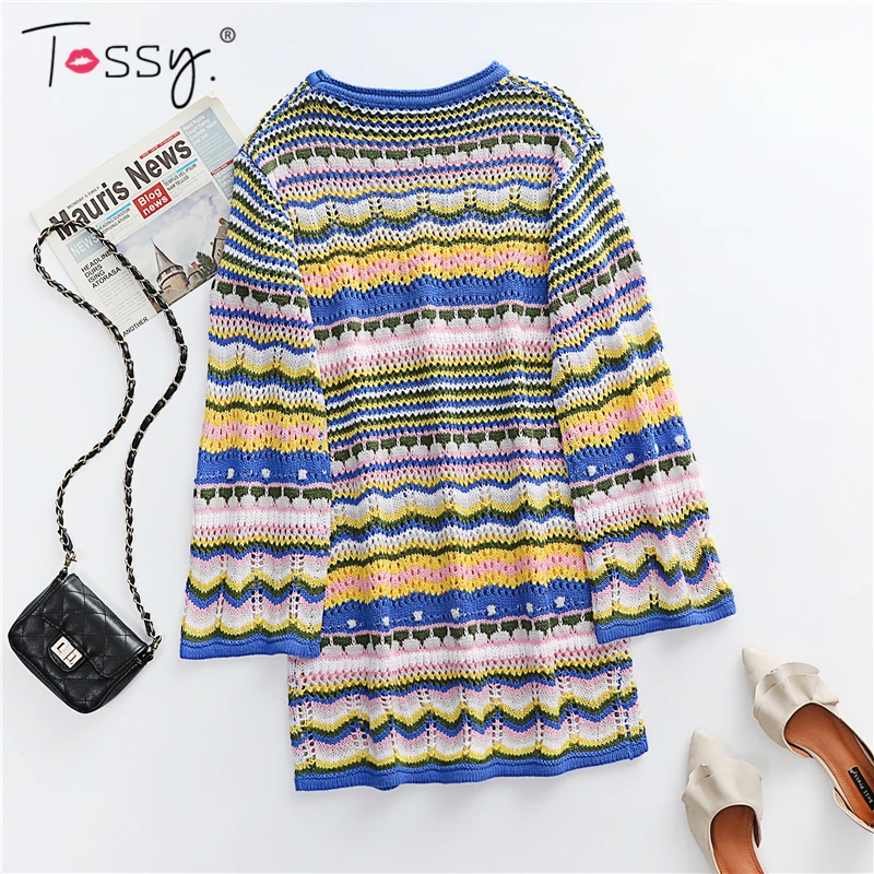 Vestido playero de crochet para mujer, sexy, bohemio, de manga larga, informal, con aberturas, para fiesta y otoño