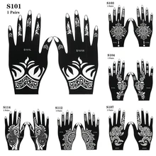 

Fashion Henna Tattoo Stencil Temporary Hand Tattoos DIY Body Art Paint Sticker Template Indian Wedding Painting Kit Tools Hot