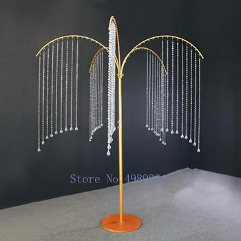 

Wedding Props Crystal Tree Artificial Flower Bracket Stage Party Outdoor Bead Curtain Wishing Tree Iron Wedding Scene Layout