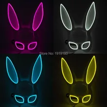 10 цветов, сексуальная женская маска, маскарадные Вечерние Маски, белые милые длинные уши кролика, Карнавальная маска, украшение на Хэллоуин, светящиеся товары для праздника