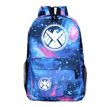 

Super Hero S.H.I.E.L.D. Type School Bags For Teenage Girls Men's Fashion Travel Waterproof Laptop Backpack Bookbag Marvel Anime