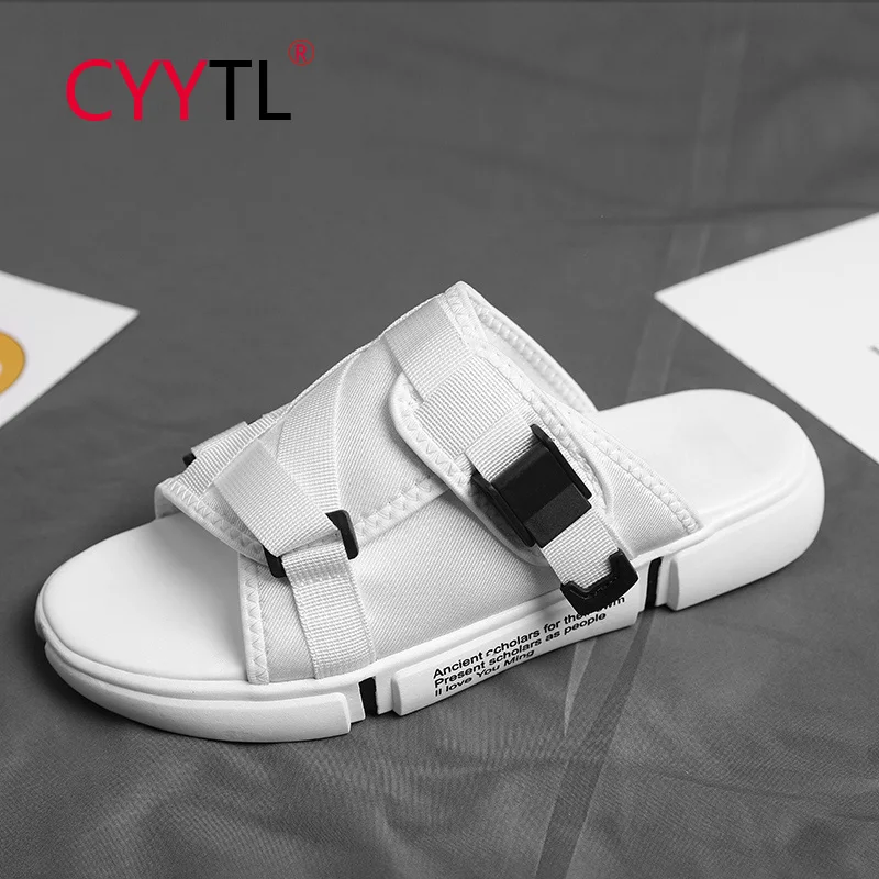 Летние Брендовые мужские туфли CYYTL на ремешках корейский стиль плоская подошва
