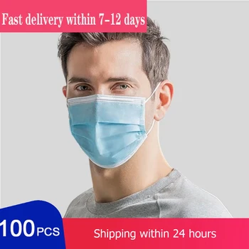 

mask for pcs mouth mask disposable Non-Woven Anti-Dust Face Covers Anti-Pollution Anti-Flu Safe facial Earloop masker 3 ply