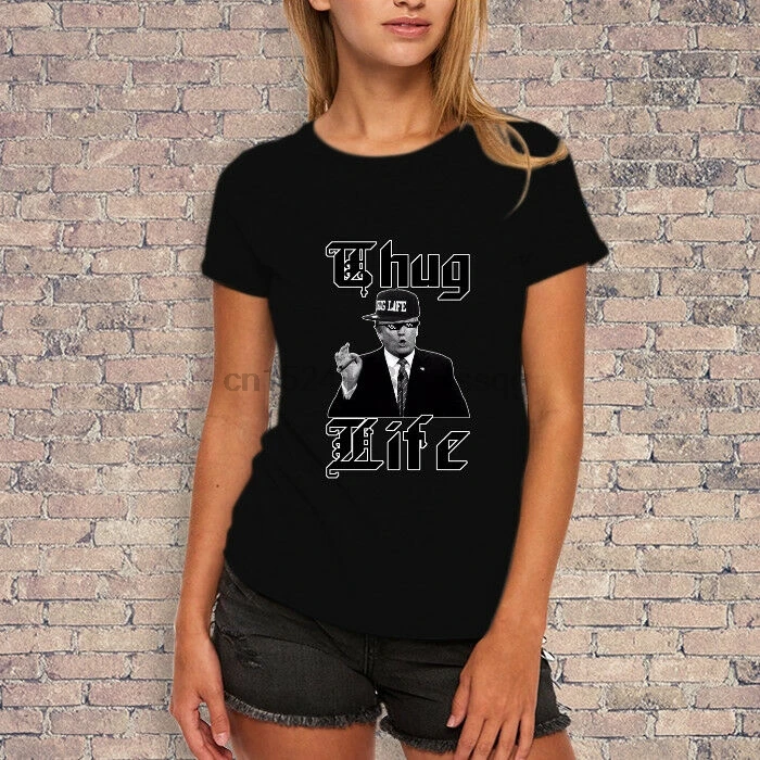 Thug Life Meme Donat Tramp Logo футболка Женская стильная|Футболки| |