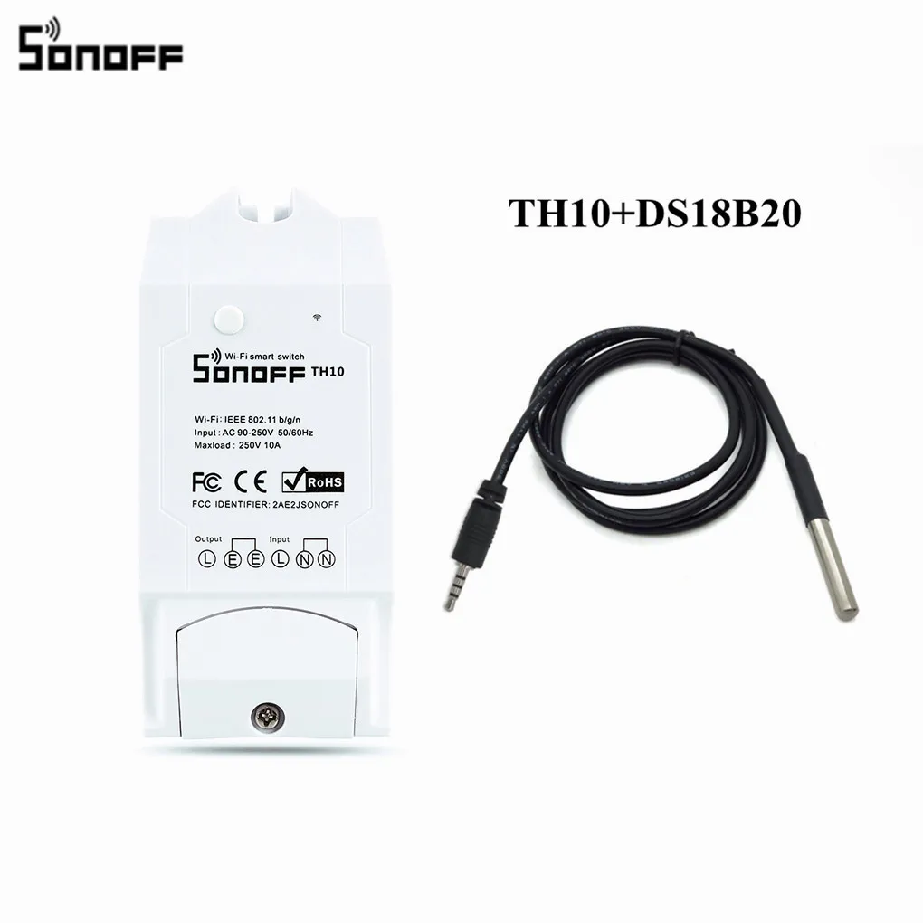 Умный Wifi переключатель Sonoff TH16/10 контроль температуры и влажности умный домашняя