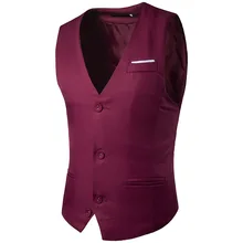 Spring New Style Fashion Chest Mixed Colors Men Single Row Three Buckles Business Casual Gentleman Suit Waistcoat