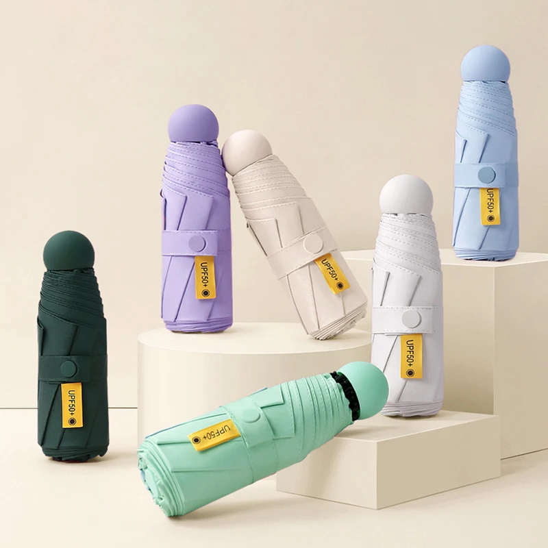 

Карманный мини-зонт с 8 ребрами и футляром, зонтик от солнца, ветра, легсветильник складывания