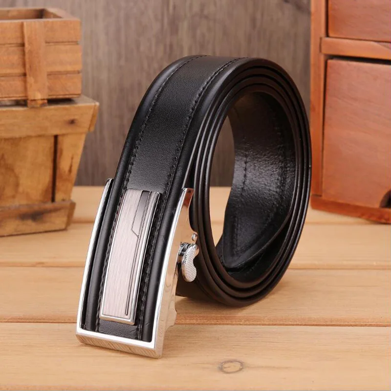 Automatic Buckle Genuine Leather Business Belt Luxury Designer Cowskin Belts Jeans Waistband High Grade Strap XKS151