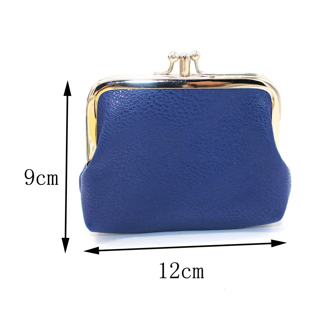 Coin Purse Women Double Layer Card Holder Girls Simple PU Buckle Wallet Lipstick Portable Money Purse Pocket Bag Coin Wallet Women Wallet Card Wallet