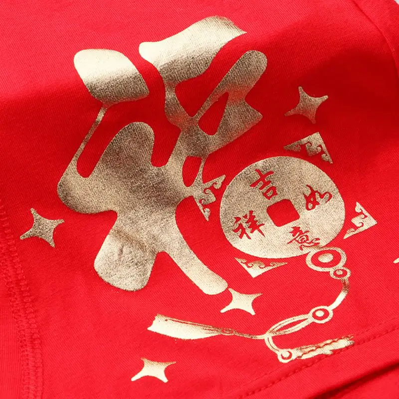 2019 Boxer Mens Underwear Print Modal Soft Breathable Panties Red Colour Middle Waist Four Corner Knicker