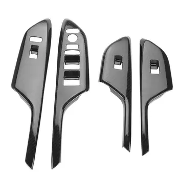 

4Pcs Car Electric Window Switch Door Panel Handle Armrest Cover Trims Fit for Honda Civic 2016 2017 Carbon Fiber Style