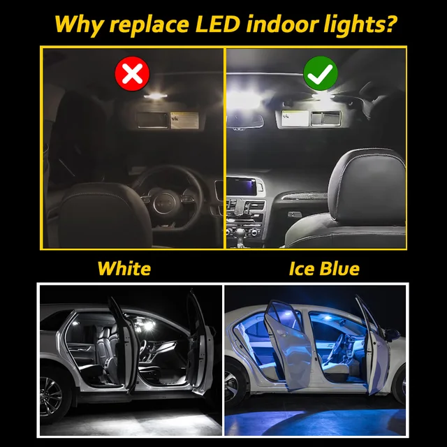 MDNG Canbus LED الداخلية خريطة قبة مصابيح إضاءة صندوق السيارة عدة لجي إم سي سي سييرا 1500 2500HD 3500HD 2000-2011 2012 2013 اكسسوارات السيارات