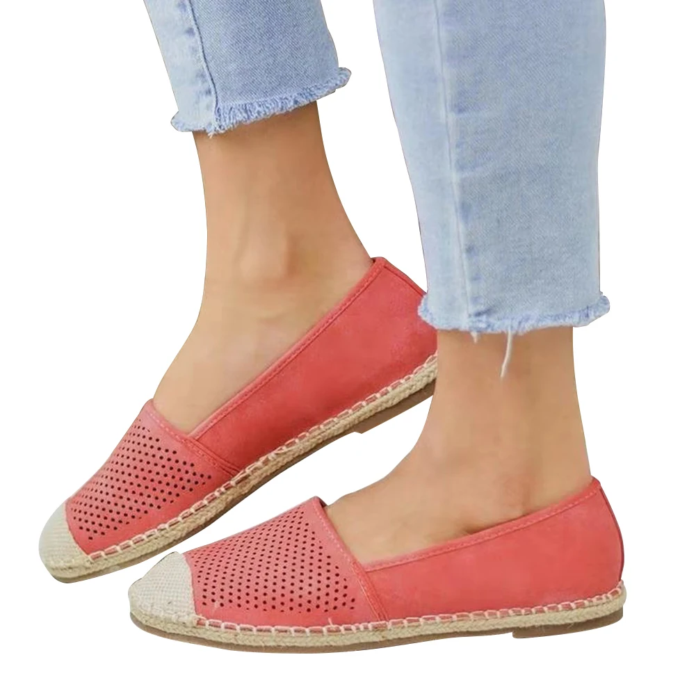 

Karinluna 2020 Dropship Leisure Flat Hollow Out Women Summer Shoes Woman Straw Flats Slip On Loafers