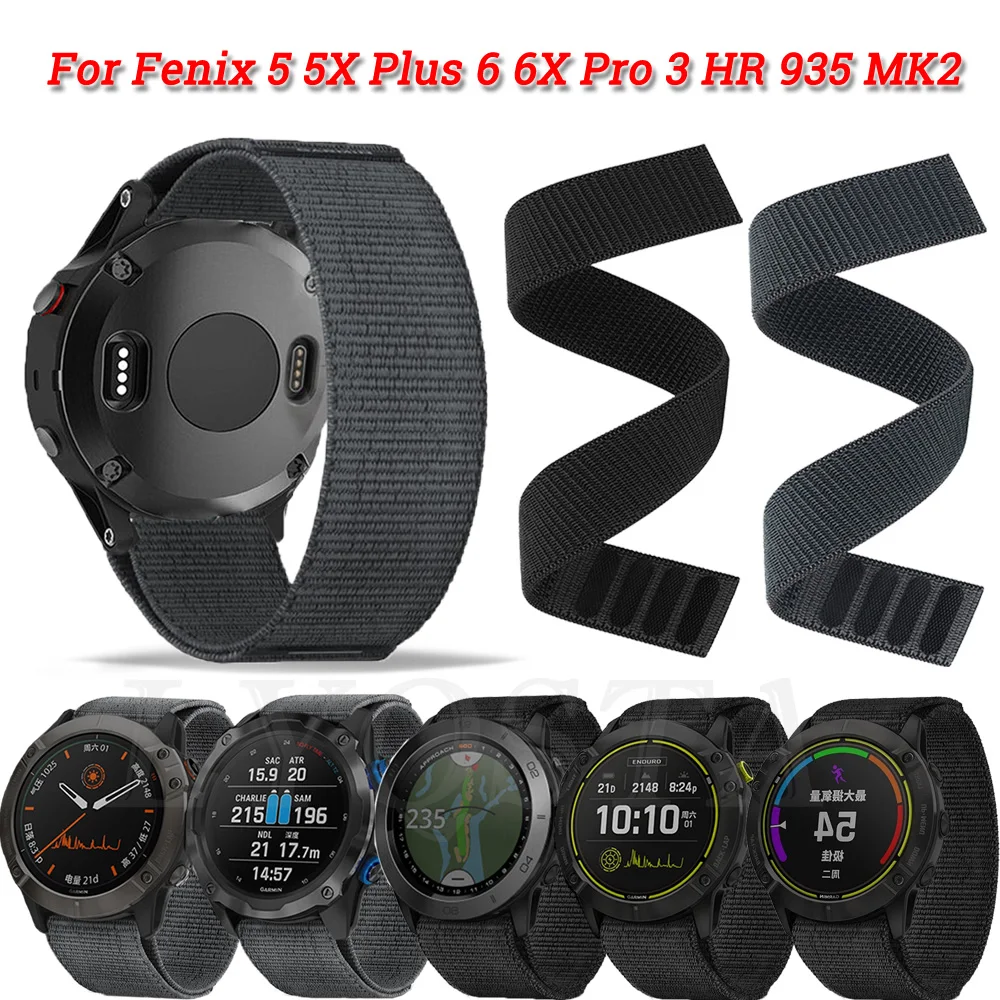 26 Cinturino Da 22Mm Quick Fit Per Garmin Fenix 6X Pro 5X 3Hr Enduro Mk2 Cinturino Da Polso In Nylon Easyfit Per Garmin Fenix 6 6 Pro 5 5 Plus