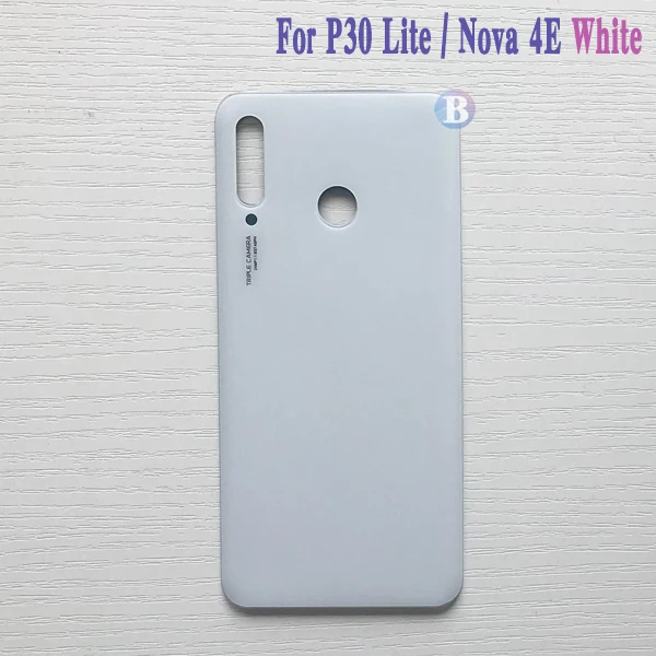 10 шт./лот для huawei P30 Lite Nova 4E MAR-LX1M MAR-AL00 MAR-TL00 задняя Корпус Батарея крышка Дверь задняя крышка Стекло с клеем - Цвет: White