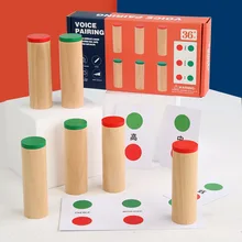 Jeu en bois pour enfants, appairage vocal, Identification du son, Puzzle éducatif Montessori, jouet d'entraînement d'intelligence auditive, cadeau pour enfants 