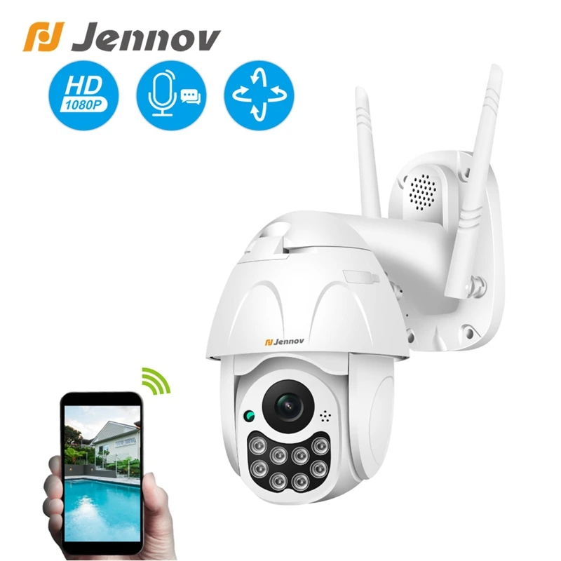 Jennov 1080 P PTZ IP камера Открытый Купол беспроводная видеокамера с Wi-Fi двухстороннее аудио 2MP панорамирование наклон CCTV сети наблюдения ONVIF