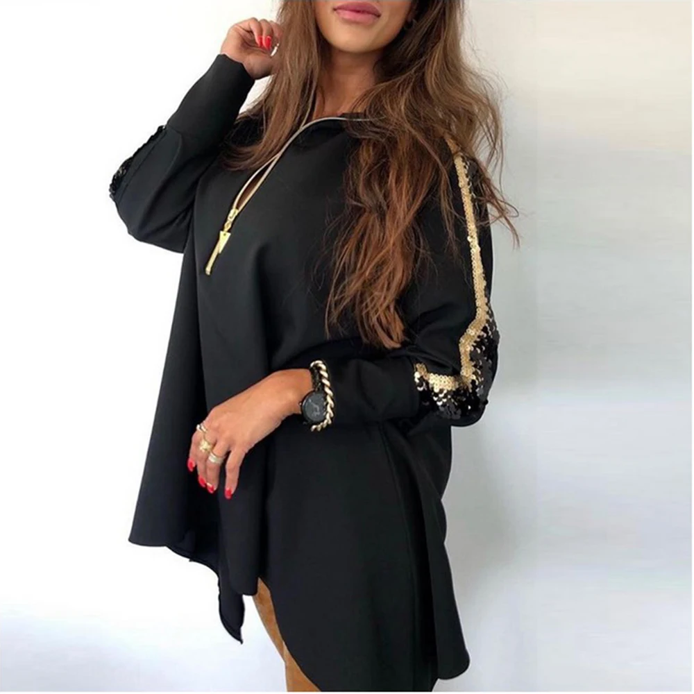 Женская блузка с v образным вырезом свободная Vestidos толстовки Топы Повседневное