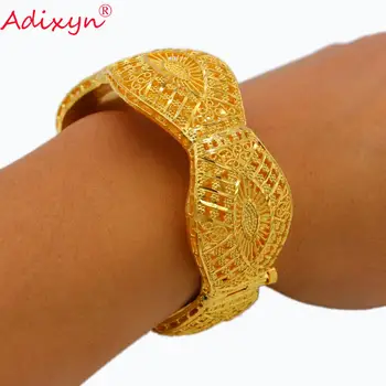 

Adixyn (Can Open) Dubai Bangles for Women Gold Color Bracelets African Middle East Wedding Jewelry Gifts N10272