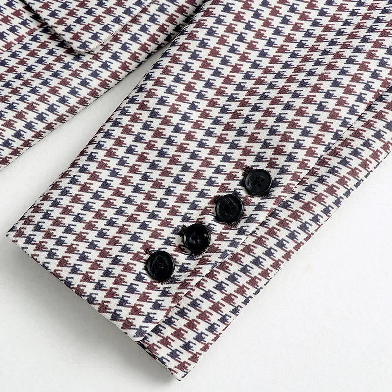 Vintage Women Plaid Blazer 2019 Fall Office Lady Single Breasted Notched Long Blazer Jacket Autumn Suit Coat Womens Blazers