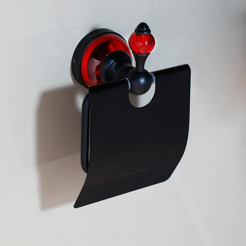 Torayvino набор для ванной комнаты, черный с красными частями, вешалка для полотенец, кольцо для полотенец, держатель для бумаги, аксессуары для ванной комнаты - Цвет: 5240-PH
