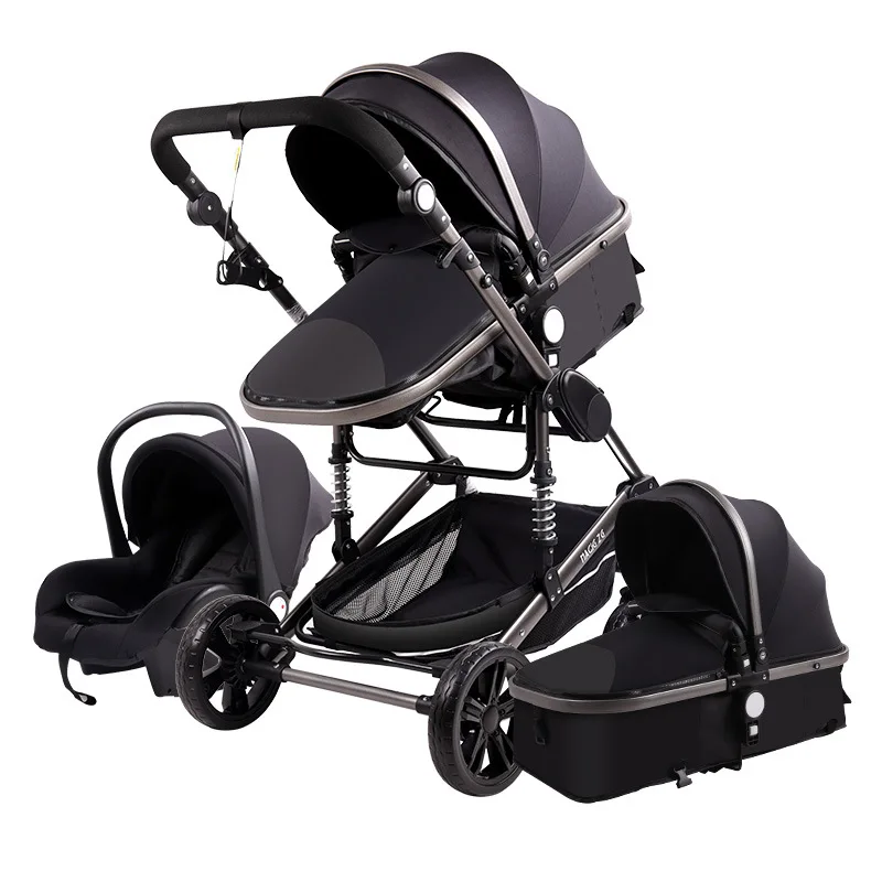 Poussette de luxe 3 en 1 pour bébé, voyage Portable, landaus pliants, cadre  en aluminium, voiture paysagère haute pour nouveau-né