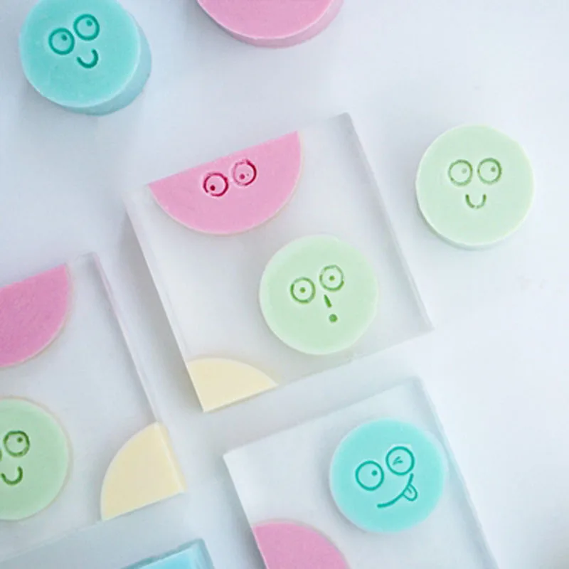 Facial Expression Handmade Soap Standard, Mini Soap Stamp Seal, Acrylic Soap Making, Chapter Supplies, 2x2cm, 6 Pcs