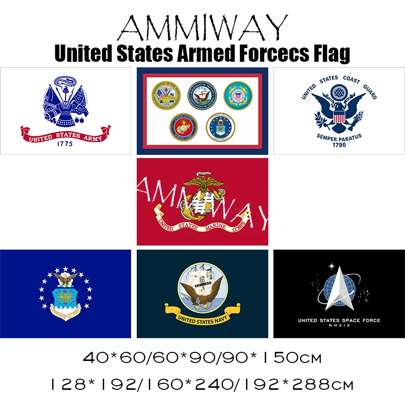 Флаги эмблемы AMMIWAY армии США флаги береговой охраны военно морских сил ВМС