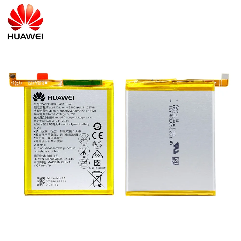 Hua Wei Оригинальная батарея для телефона HB366481ECW для huawei honor 8 honor 8 lite honor 5C Ascend P9 huawei P10 P9 Lite G9 3000 мАч