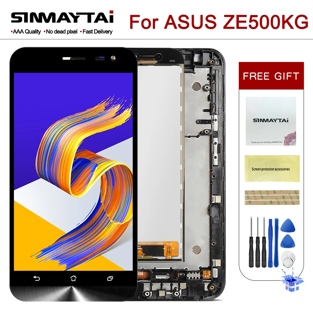 Черный ЖК дисплей 5 0 ''для ASUS Zenfone 2 Laser ZE500KL сенсорный экран с рамкой LCD ZE500KG Z00ED