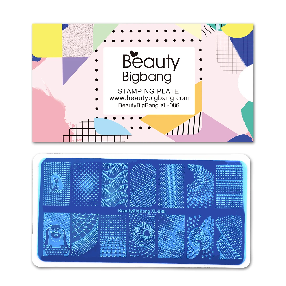 Трафареты BEAUTYBIGBANG для стемпинга ногтей 6*12 см прямоугольные геометрические