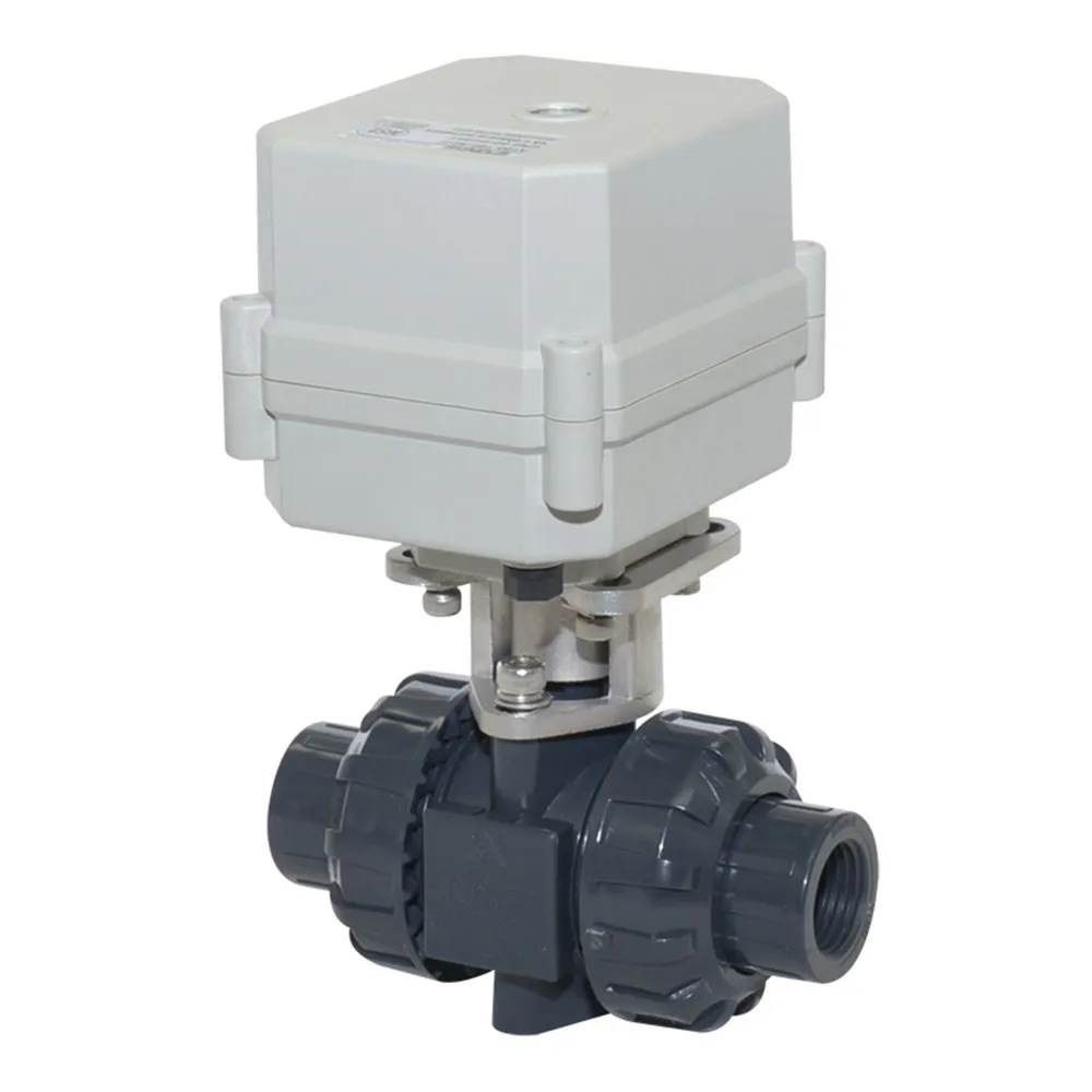 9-24VAC/DC 2-сторонний DN15 1/2 ''UPVC/CPVC моторизованный шаровой клапан BSP/NPT Полный