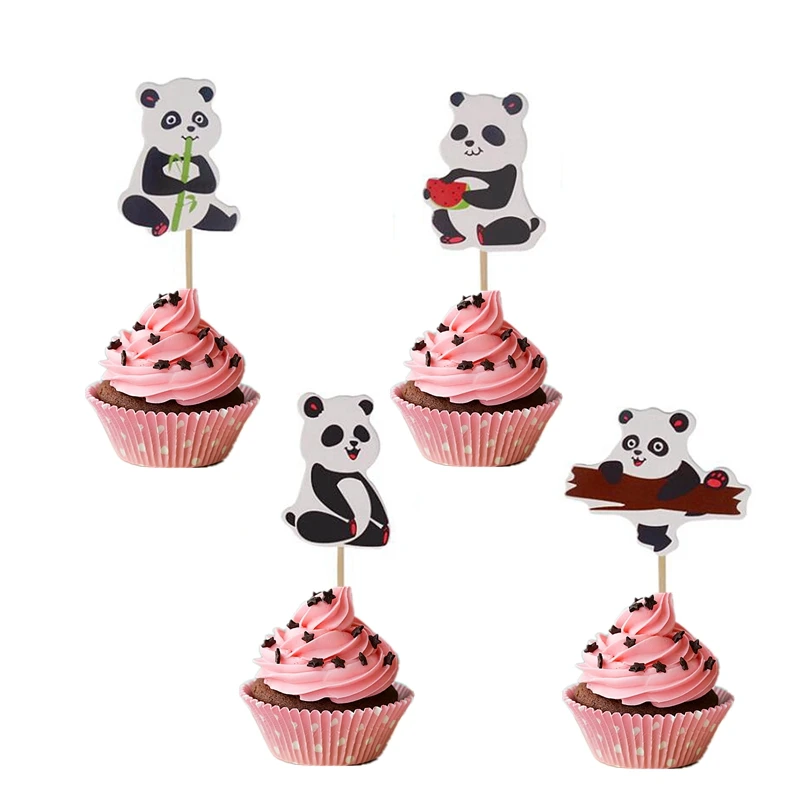 Decoration De Gateau En Forme De Panda Mignon Animal Cupcake Cure Dents En Bambou Fruit Insere Decorations De Fete D Anniversaire Pour Enfants Aliexpress