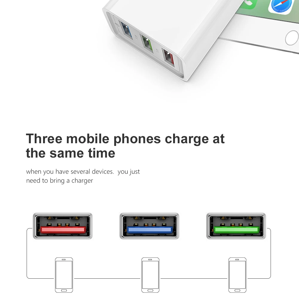 USB зарядное устройство quick charge 3,0 зарядное устройство для мобильного телефона iPhone X 8 7 iPad EU быстрое настенное зарядное устройство для samsung S9 Xiaomi Mi 8 huawei